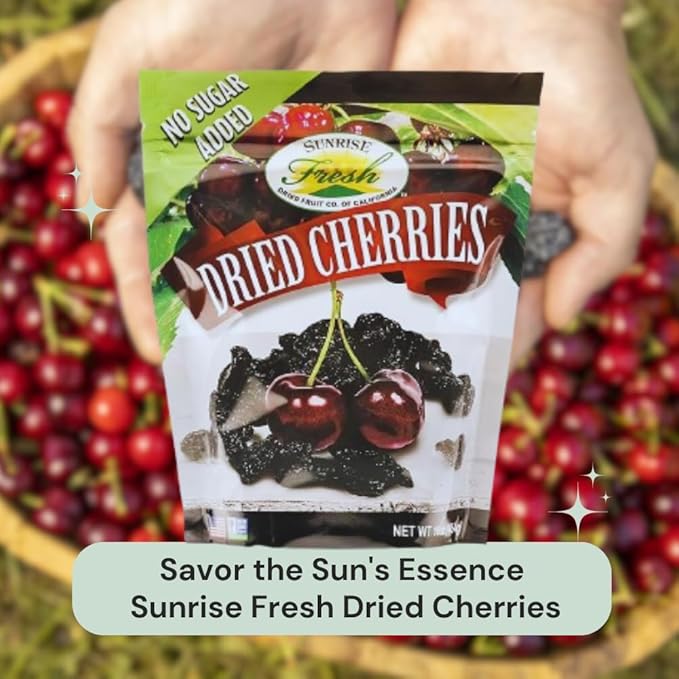 Sunrise Fresh Dried Fruit - Dried Dark Sweet Cherries - All-Natural Unsweetened No Added Sugar Resealable Snack 32oz Bag