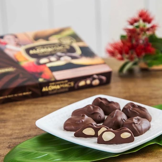 Hawaiian Host AlohaMacs Dark Chocolate Macadamia Nuts - Premium Hawaiian Easter &amp Mother's Day Gift - 5 Box Tote (25oz Total)