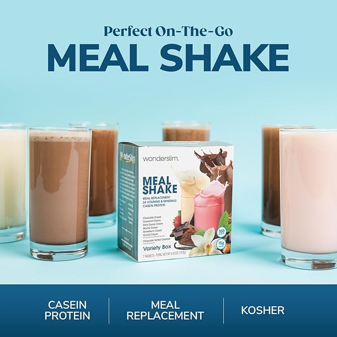 Wonderslim Meal Replacement Shake Bundle Mocha Cream &amp Chocolate Salted Caramel