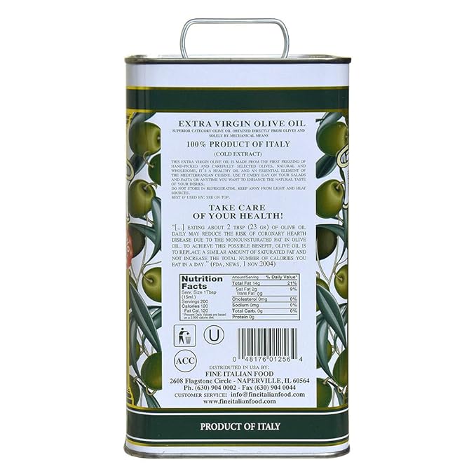 Mantova Italian Golden Extra Virgin Olive Oil 102 oz - Premium Authentic Italian EVOO Cold-Pressed 100% Italian Grown Olives Rich Flavor Ideal for Cooking and Dressings