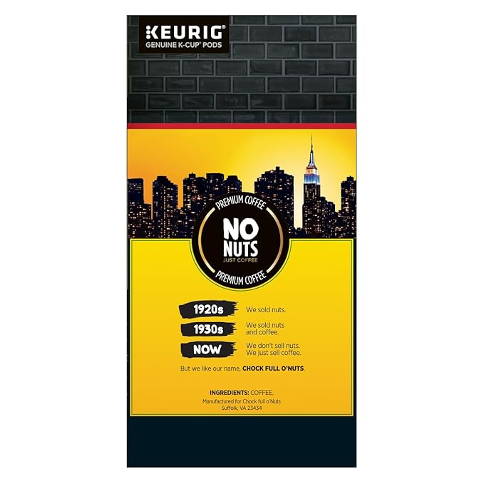 Chock Full o'Nuts Original Coffee Compatible with Keurig K-Cup Pods 32 CT (Pack of 4)