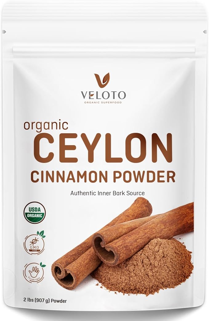 Organic Ceylon Cinnamon Powder – 2lb Fine Ground True Cinnamon for Baking Cooking &amp Drinks Vegan Non-GMO &amp Gluten-Free