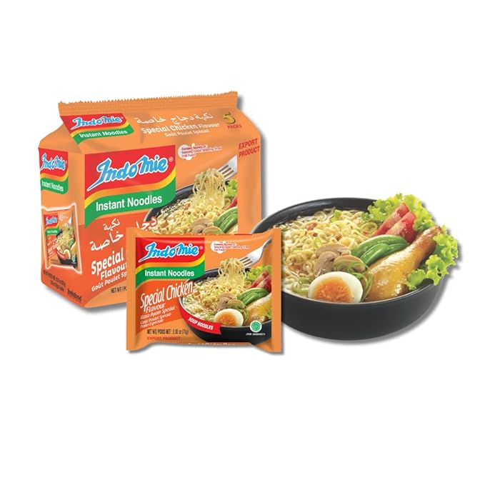 Indomie Mi Goreng Instant Stir Fry Noodles Halal Certified 30 Original &amp 30 Special Chicken Flavor (Pack of 60)