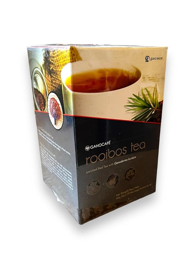 Generic Rooibos Tea from Gano Excel is a Red Rooibos Leaf Tea Rich in Antioxidants with Ganoderma Lucidum 20 Sachets