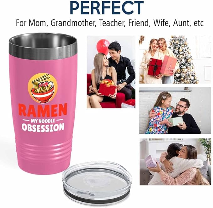 Ramen Lover Pink Edition Viking Tumbler 20oz - my noodle obsession - Food Lovers chicken pumpkin vegan pantry spicy noodles