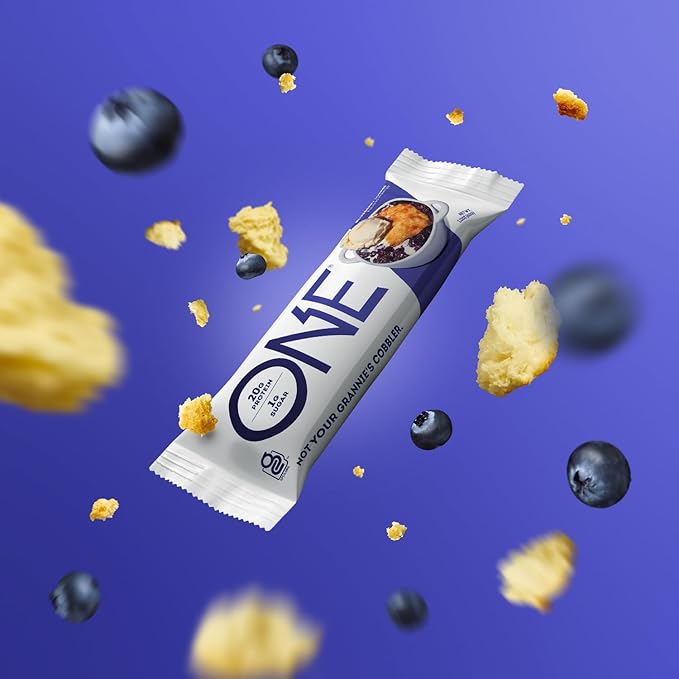 ONE Protein Bars Blueberry Cobbler &amp Coffee Shop Vanilla Latte Gluten Free with 20g Protein 12 Count