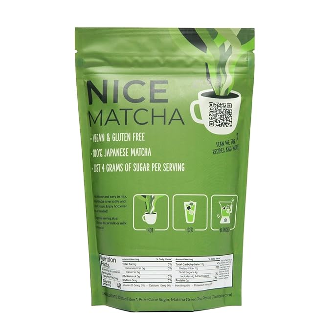 Two Leaves and a Bud Nice Matcha Latte Blend (36 Servings) Japanese Matcha Green Tea Powder 1 Resealable Bag 1.1lb (500g)