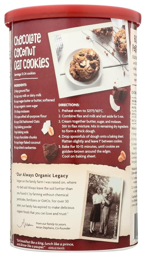 Country Choice Organic Old Fashioned Oven Toasted Oats 18 oz (Pack of 6)