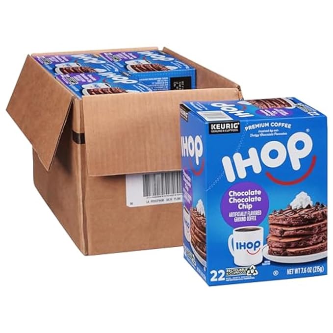 IHOP Chocolate Chocolate Chip Flavored Keurig K-Cup Coffee Pods 22 ct Box (Pack of 4)