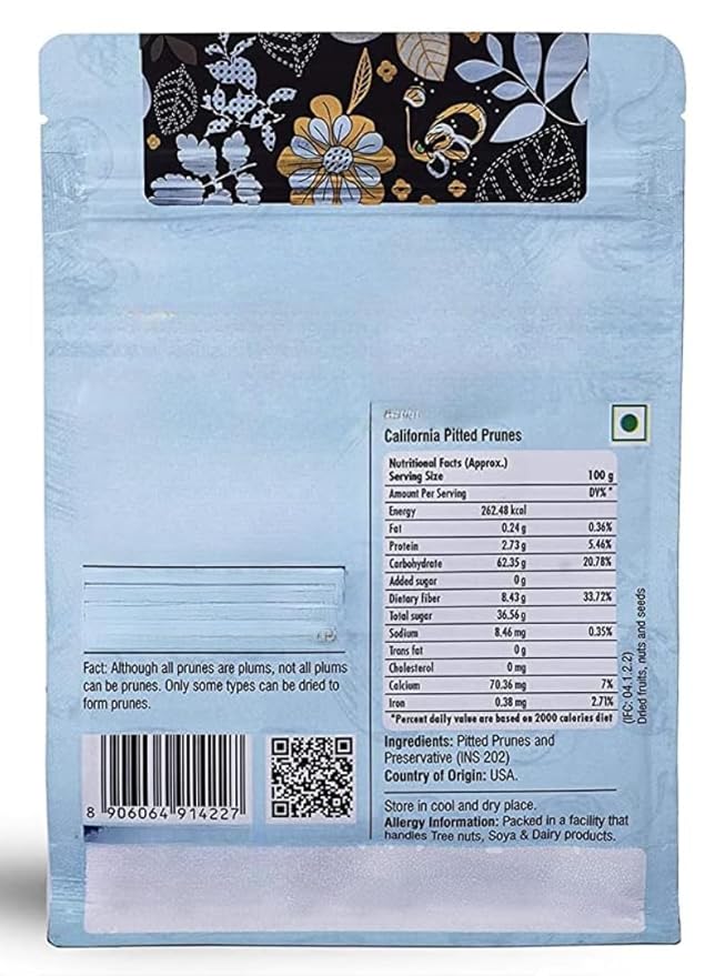 Generic Pitted Prunes Dryfruits Healthy Snacks Vegan100% Natural Aloobukhara -250 gm