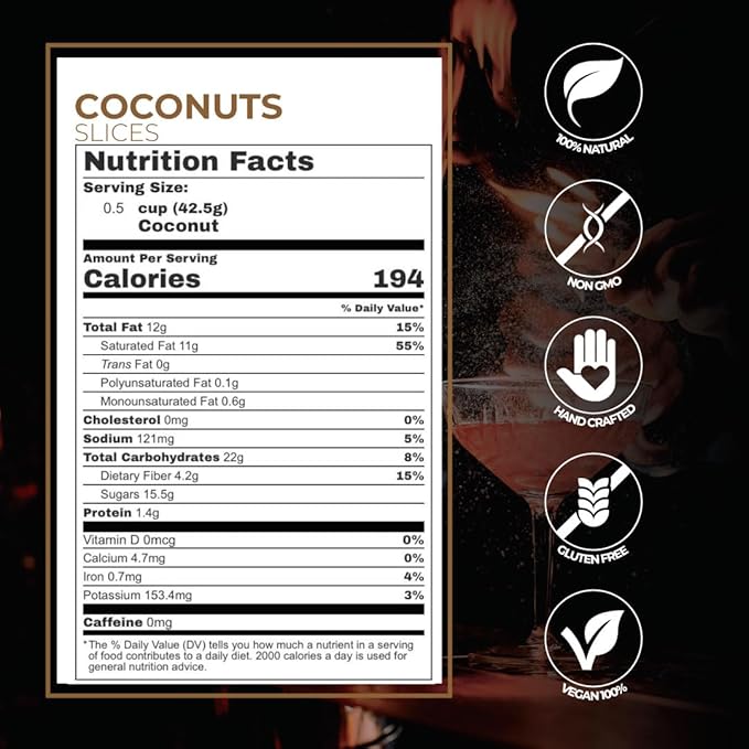 Garnishes &amp Dreams Dehydrated &amp Dried Shredded Coconut (16oz) – Natural Tropical Flakes for Baking Desserts Cocktails &amp Healthy Snacks No Sugar Added Edible Dried Coconut