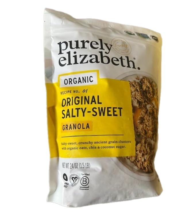 Purely Elizabeth Organic Original Salty Sweet Recipe No. 01 Granola 48 oz Total Bundle With Stone Cove Fridge Magnet Gluten Free Vegan