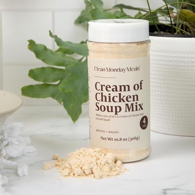 Clean Monday Meals Cream of Chicken &amp Mushroom Soup Mix Bundle | Gluten-Free Dairy-Free Non-GMO Allergen-Friendly | Rich Creamy Savory Soup Bases for Casseroles Sauces Gravies Comfort Meal