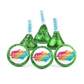 400ct Personalized Candy Promotional Items Kiwi Green Kisses with DIY Photo or Logo Stickers Chocolate Party Favors for Birthday Wedding +
