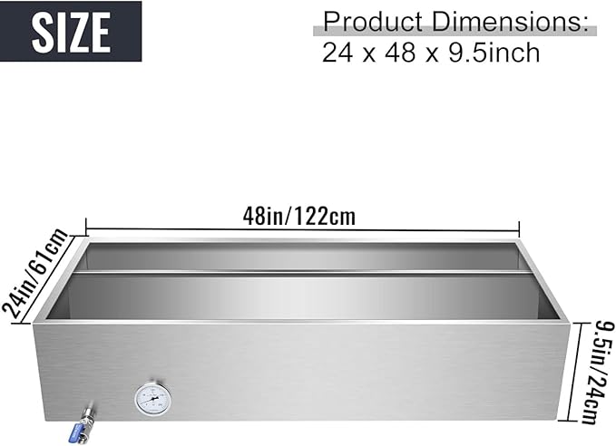 Maple Syrup Evaporator Pan Stainless Steel Maple Syrup Boiling Pan Cooking Maple Syrup For Maple Syrup Making48 W/divide Plate