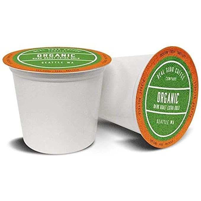 Real Good Coffee Company - Single Use Coffee Pods - Extra Dark Organic Coffee - Compatible with Keurig 2.0 Brewers and K-Cups - Recyclable Cups and Packaging - 72 Count