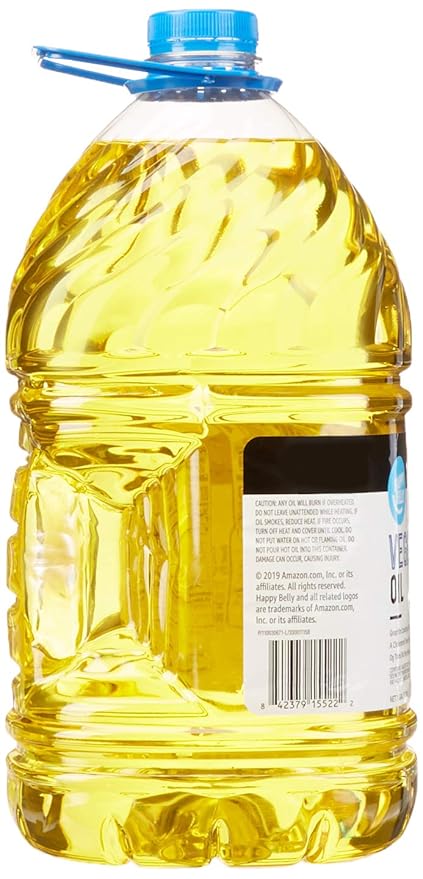 Amazon Brand Happy Belly Raw Wildflower Honey (2 Pound) and Vegetable Soybean Oil (128 Fl Oz)