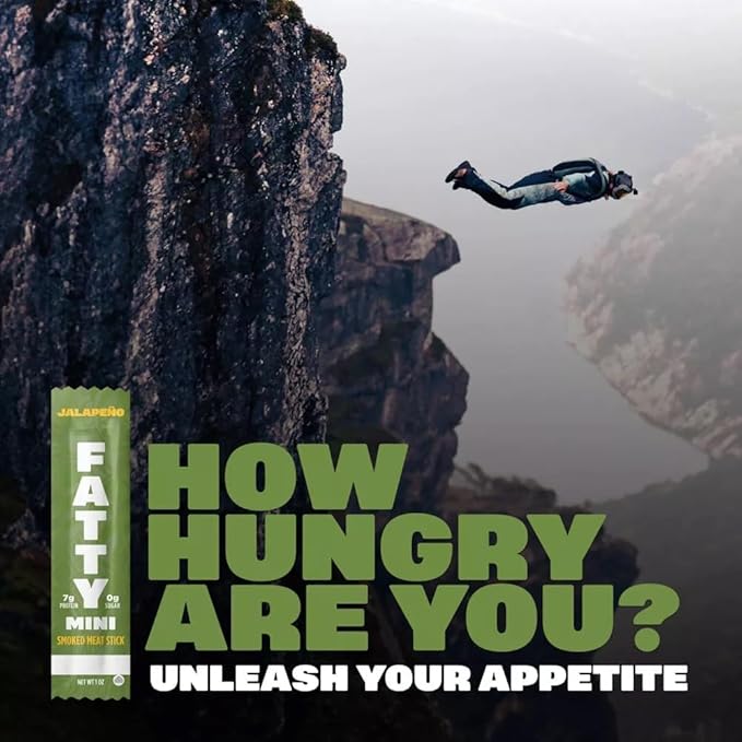 (Total 30 Jalapeno Minis sticks) Fatty Smoked Meat Sticks Jalapeño Minis Flavor (Made with Grass Fed Beef and Pork Raised Without Antobiotics) 1 Ounce/Stick