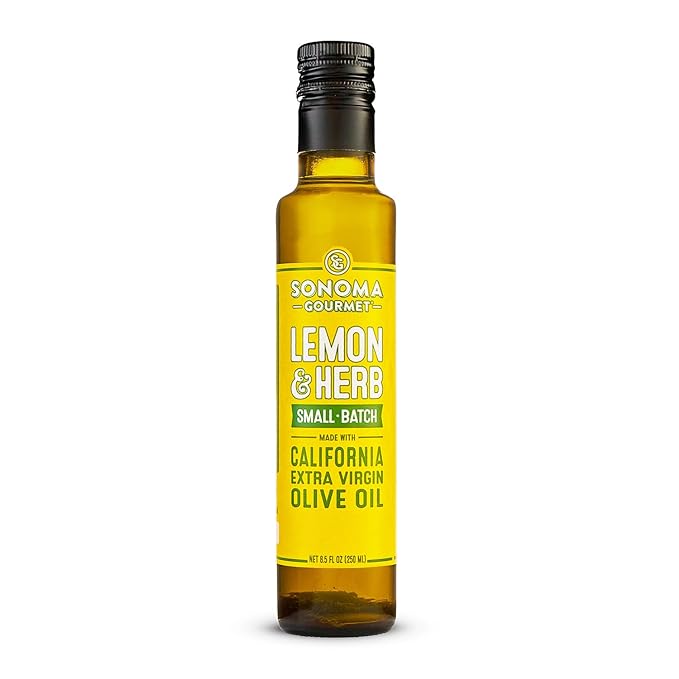 Sonoma Gourmet: Lemon Oil Flavored Olive Oil | 100% California Extra Virgin Olive Oil | 8.5 FL OZ (8.5FL OZ (Pack of 6)