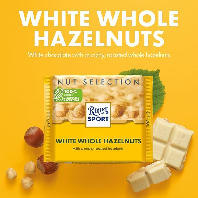 Ritter Sport nut class white Whole Hazelnuts chocolate (10 x 100g)
