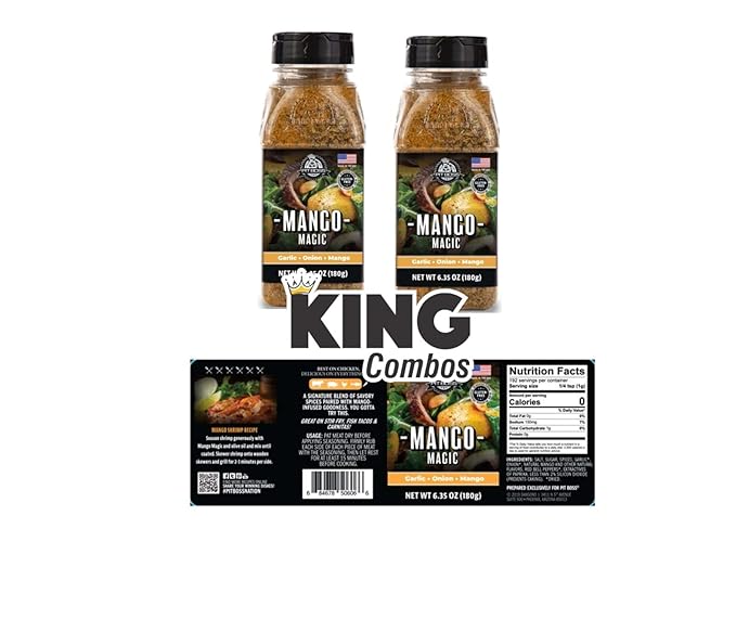 Pit Boss BBQ and Grill Seasoning with the exotic flavors + King Combo QR Code (Magic Mango ( 2 count))