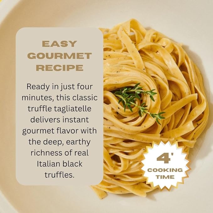 TRFL - Black Truffle Tagliatelle Pasta with 7% Real Truffle in Every Strand Egg Noodles Extra Wide Unique Gourmet Food Handcrafted in Alba Italy Ideal Gifts for Foodies 4 Servings 8.8 oz (250 g)