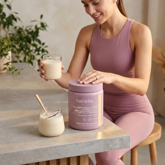 FARMASi Nutriplus Meal Replacement Shake Plant Based Protein Powder with 27 Vitamins and Minerals High Fiber Nutrition Drink Mix Gluten-Free Low Calorie Weight Control Powder 18.3 oz Vanilla