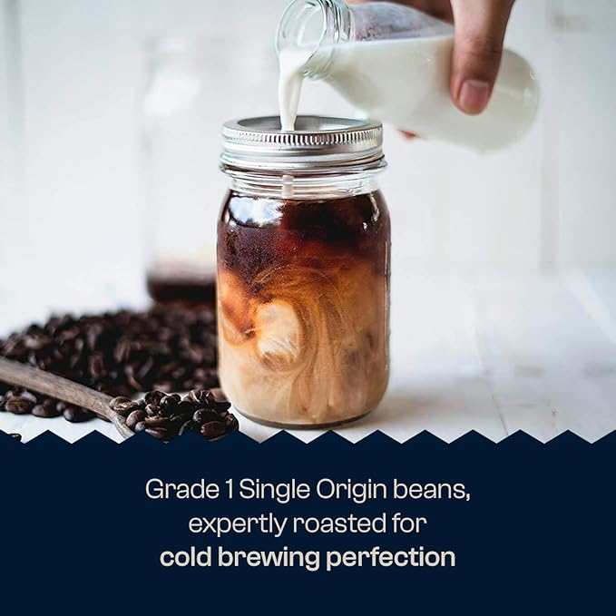 Guatemala Organic Cold Brew Coffee Single Origin Gourmet Beans Tasting Notes of Milk Chocolate Creamy Caramel &amp A Hint of Orange Medium Roast Coarse Ground Beans 16 oz Coffee Bag