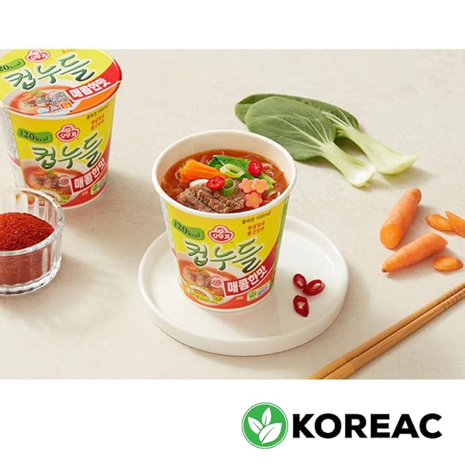 Korean Instant diet ramen low calories 120kcal diet snackhot soup noodle (Spicy Noodles Flavour 120kcal X 6pcs) Spicy