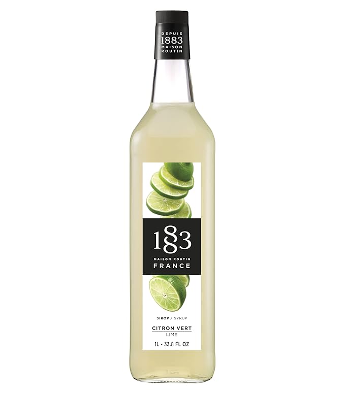 1883 Lime Syrup for Drinks Made in France 1 Liter Glass Bottle