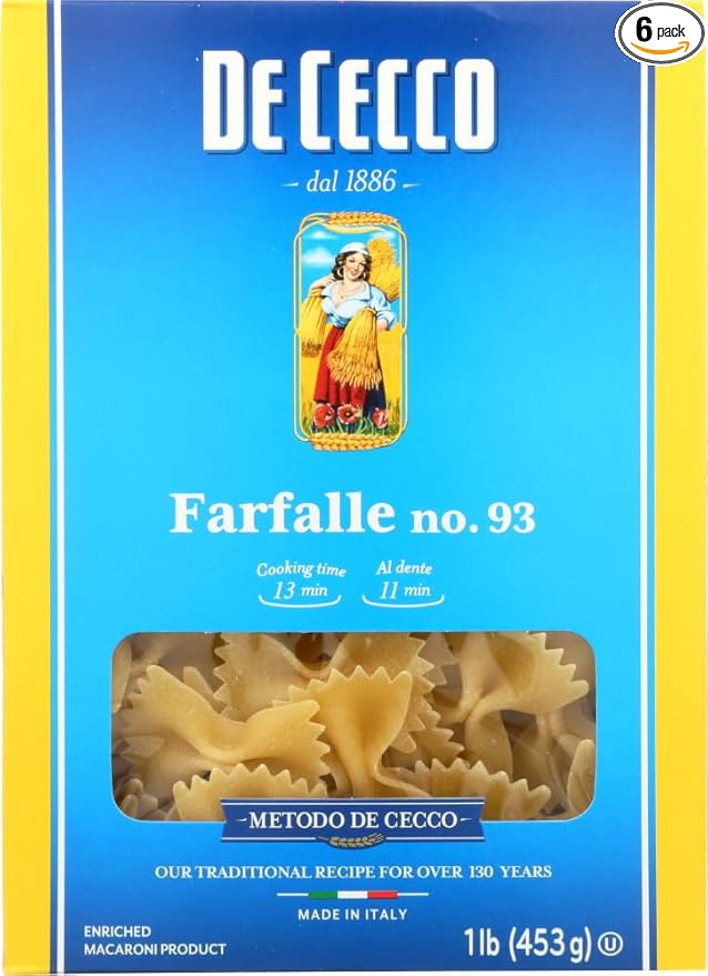 De Cecco Pasta Farfalle 16.0 OZ (Pack of 6)