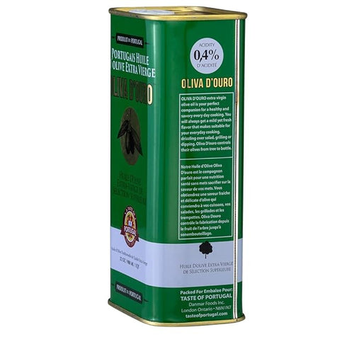 A Taste of Portugal Premium Grade Olive Oil with Low Acidity - 0.4% | Extra Virgin Olive Oil in a Can | Light and Fruity Portuguese Olive Oil | 32 OZ Tin - Full Bodied EVOO