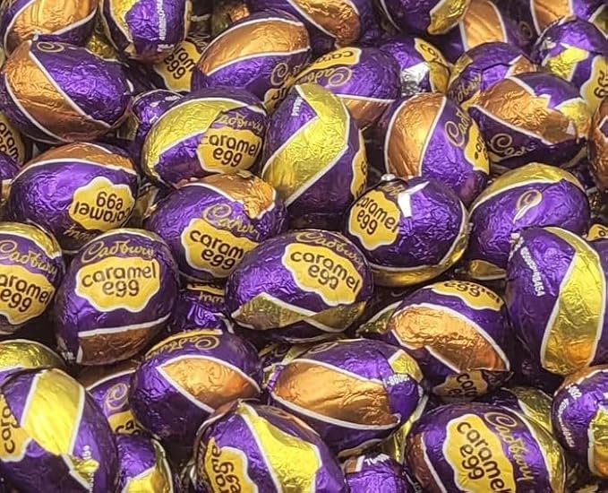 Easter Milk Chocolate Caramel Filled Creamy Mini Eggs Candy - 48 Count Indvidually Wrapped Mini Eggs - Perfect for Easter Gift Basket Filler &amp Beyond - Bulk Party Pack