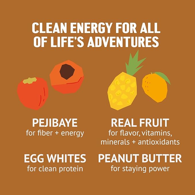 PEJI BAR Superfood Energy Bars | Morning Blend Banana Pineapple Coffee Flavor | Gluten Free 7g Protein Fiber Whole Ingredients No Sugar Added | Adventure Ready Snack 12 Count