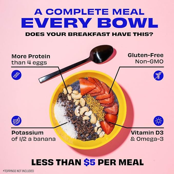 Kreatures of Habit MEAL ONE | Overnight &amp Instant Superfood Protein Meal Replacement | Gluten Free Dairy Free 30g of Plant Based Protein With No Added Sugar (7 Pack Variety)