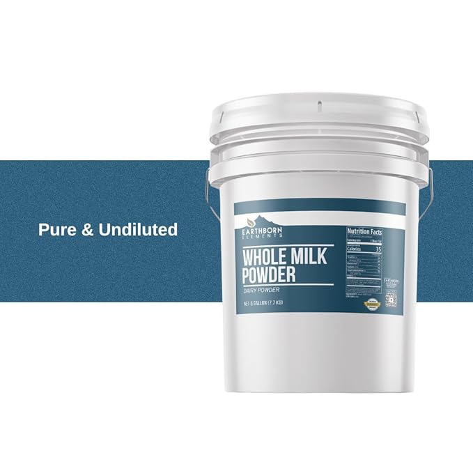 Earthborn Elements Whole Milk Powder 5 Gallon Light Sweet Taste Bulk Size