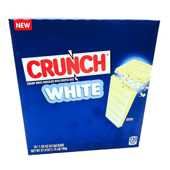 CRUNCH White Chocolate Bar With Crisped Rice 4 Piece Share Pack 2.7 oz Creamy White Chocolate (18 count)