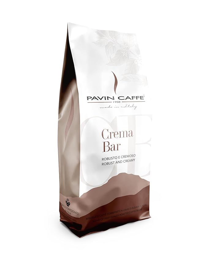 Italian Espresso Coffee Beans – Dark Roast Crema Bar Pavin Caffè 1kg