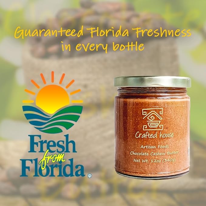 Crafted House Chocolate Cashew Butter 12 oz (4 Pack) Chocolate Spread - Healthy &amp Dark Vegan Natural Organic Cashew Butter - Non-GMO Gluten Free Dairy Free Vegan