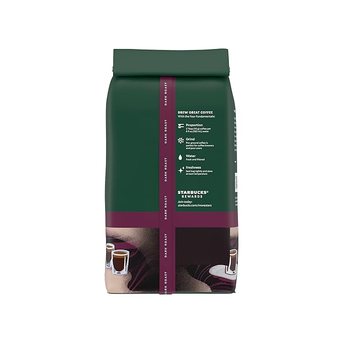 Starbucks Ground Coffee Dark Roast Coffee Espresso Roast 100% Arabica 1 bag (28 oz)