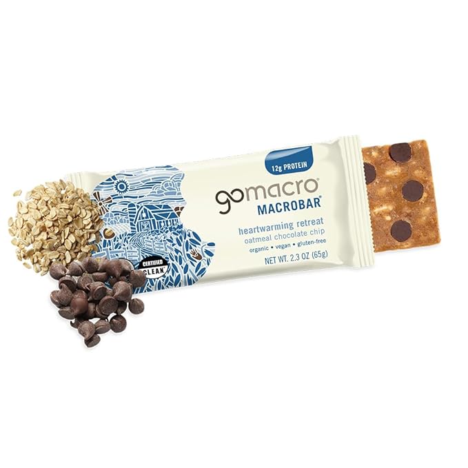 Gomacro Nutrition Bar Oatmeal Chocolate Chip Organic 12 Count 2.3 Ounce