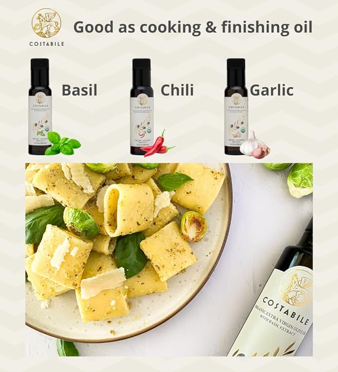 Gift set of 5 flavored organic olive oil &amp Orange infused EVOO. Great to enhance your dishes - COSTABILE