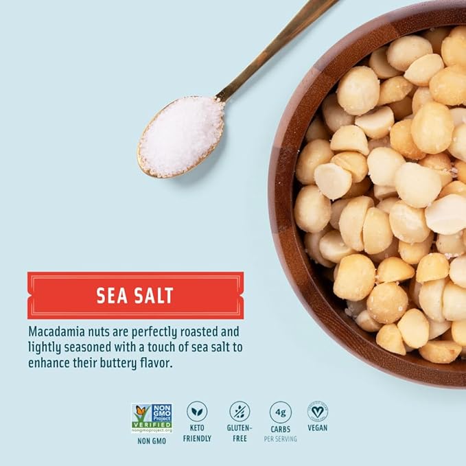 Mauna Loa Sea Salt Roasted Macadamia Nuts 12 Pack of 1 oz Single Serve Snack Bags Keto Friendly Gluten Free Healthy Hawaiian Snack