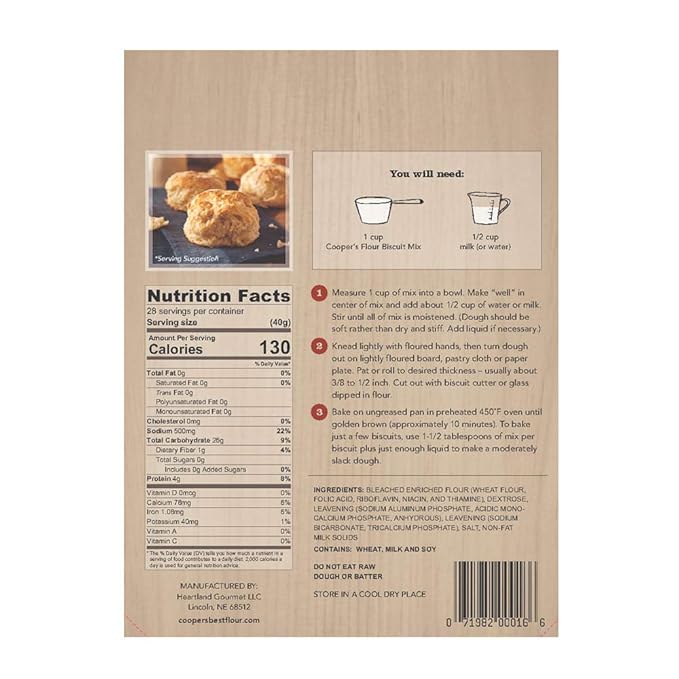 Cooper's Best Biscuit Mix | Just Add Milk or Water | Milled in USA | 2.5 lb Bag | 2 Pack | CB1008