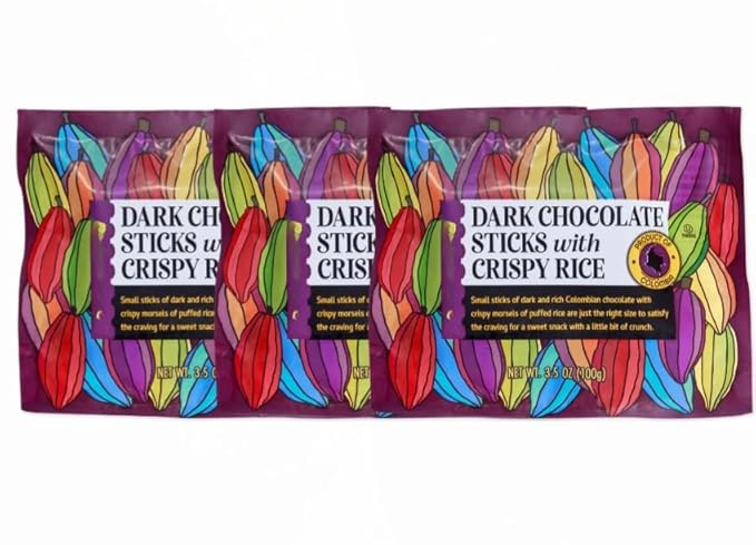 Dark Chocolate Sticks with Crispy Rice 3.5oz (3 Pack)
