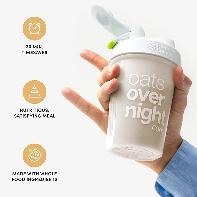 Oats Overnight Chocolate Chip Cookie Dough 8 Pack &amp Peanut Butter Cookie Dough Cacao Crunch 8 Pack - Vegan 20g Protein High Fiber Breakfast Shake - Gluten Free Non GMO Oatmeal