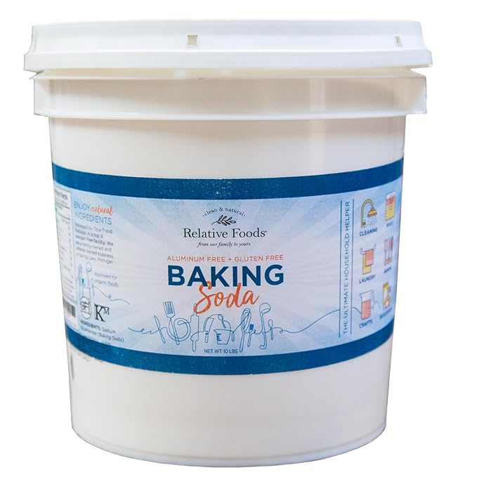 Bulk Baking Soda for Cooking Cleaning Deodorizing &amp More (10 lb Pail) - Pure Sodium Bicarbonate without Preservatives - Mined from the earth with nothing added - Multi-Purpose Gluten Free Baking