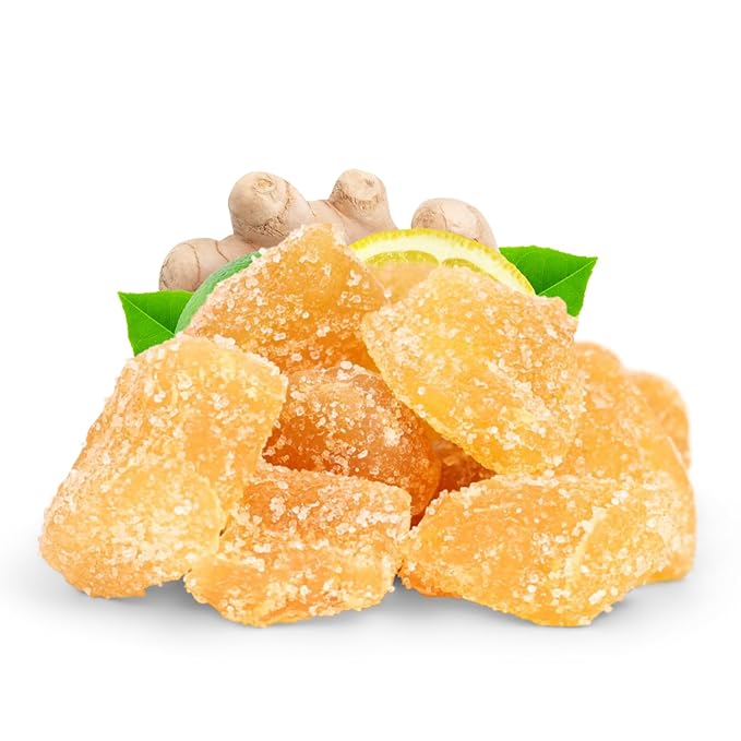 Crystallized Ginger Chunks by It's Delish 2.5 Lb Jumbo Reusable Container | Candied Dried Ginger Fruit Chews Natural Candy Ginger Root with Sugar Crystals Unsulphured - Healthy Snack Vegan Kosher