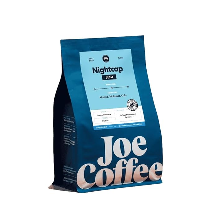 Nightcap Decaf - Roasted by Joe Coffee Company - Freshly Ground Coffee - 12 Ounce Bag