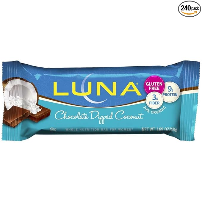 Luna Chocolate Dipped Coconut Nutrition Snack Bar 1.7 Ounce -- 240 per case.